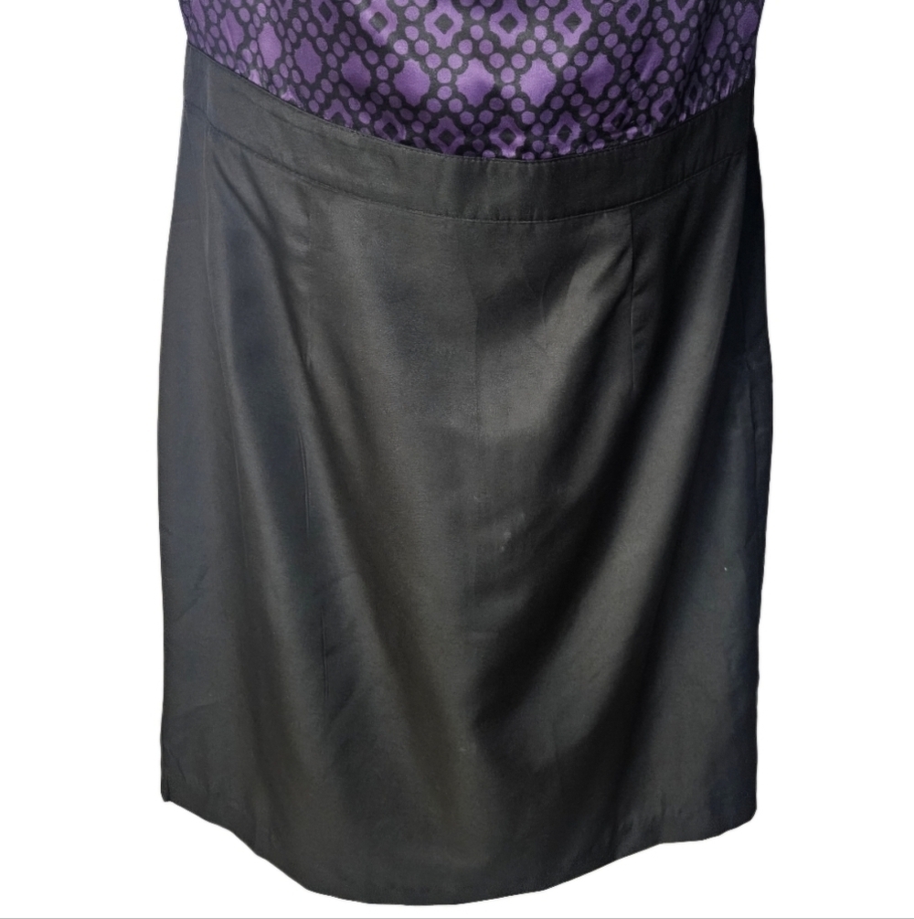 0005 Banana Republic Sleeveless Dress  Purple Black Party Office Workwear Size 4 - Picture 3 of 14